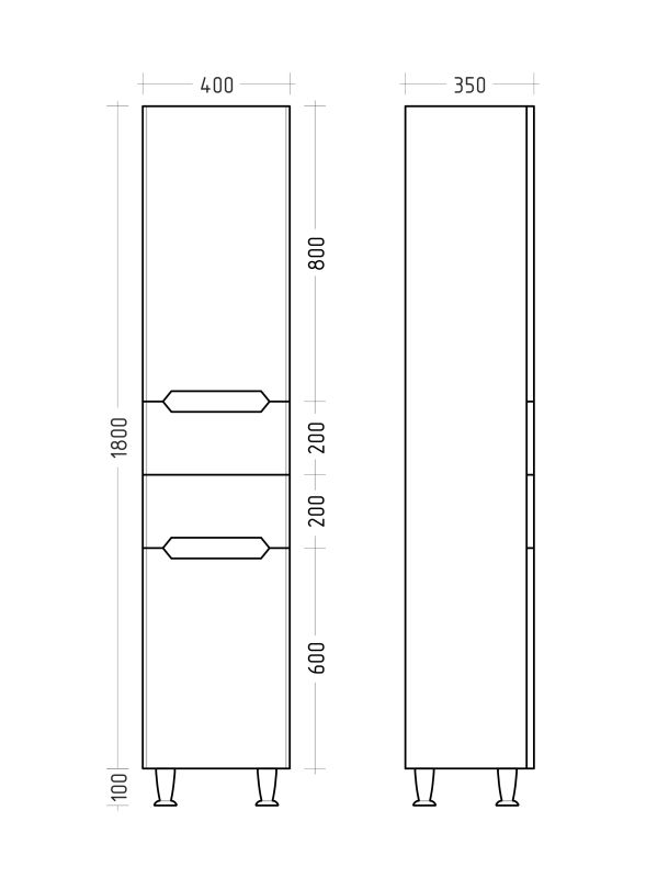 Пенал "ALLET" ATP-40K з кошиком для білизни, R